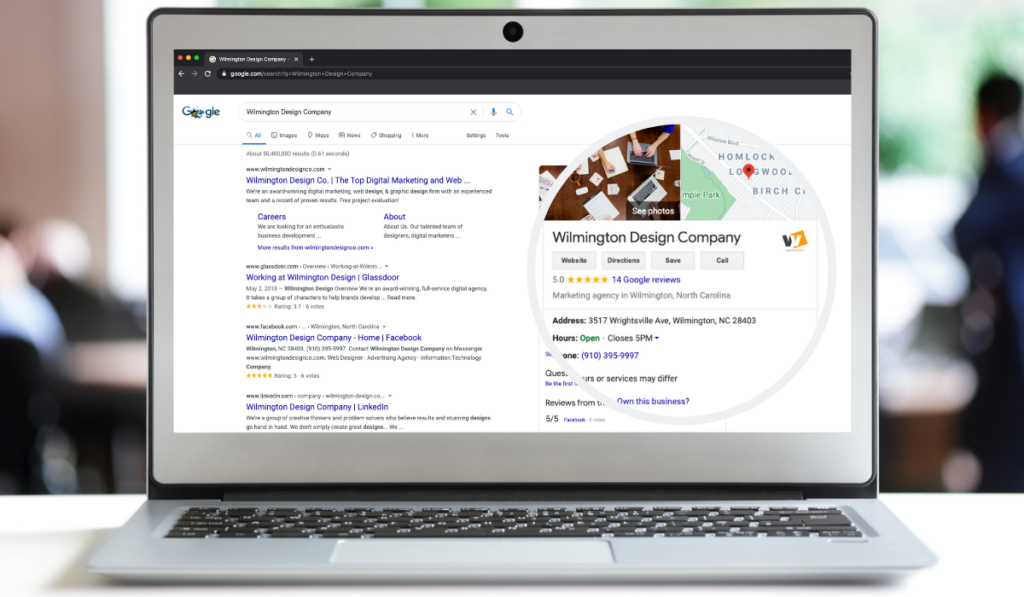 Google My Business Listing of Wilmington Design Co